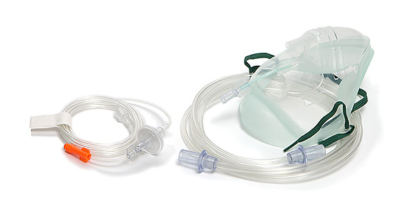 Sentri™ Intersurgical EcoLite™, adult, mask with CO₂ monitoring line for Microstream® capnography, filter and tube, 2.1m