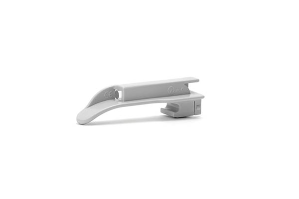 Plastic laryngoscope blade, fibre optic, Miller, size 0