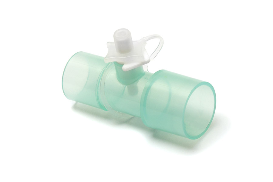 Straight connector 22M - MDI port away from patient - 22F