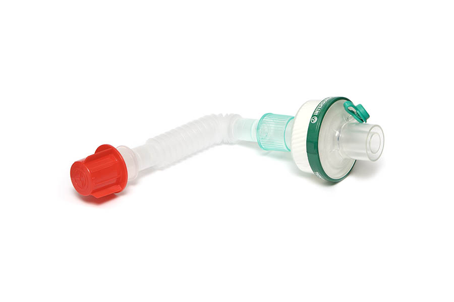 Inter-Therm™ HMEF with luer port and Superset catheter mount and red cap - sterile