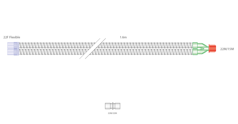 22mm Eco Smoothbore breathing system, ≥ 1.6m